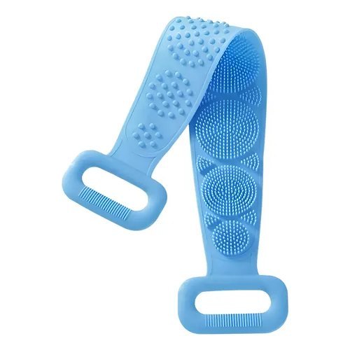 CEPILLO EXFOLIANTE CORPORAL DE SILICONA PARA LA DUCHA - COLOR CELESTE