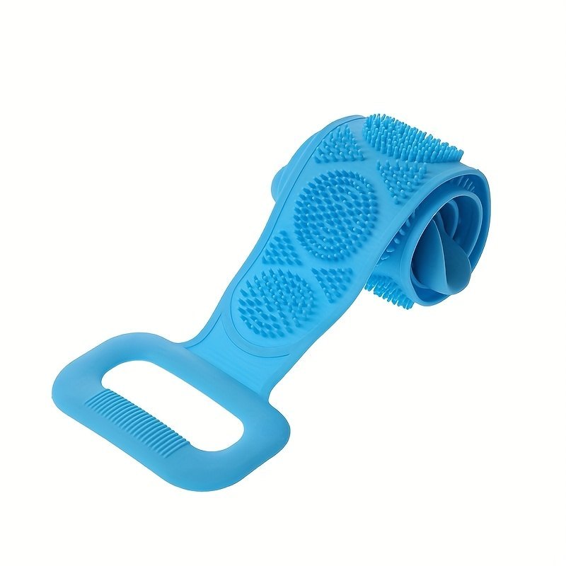 CEPILLO EXFOLIANTE CORPORAL DE SILICONA PARA LA DUCHA - COLOR CELESTE
