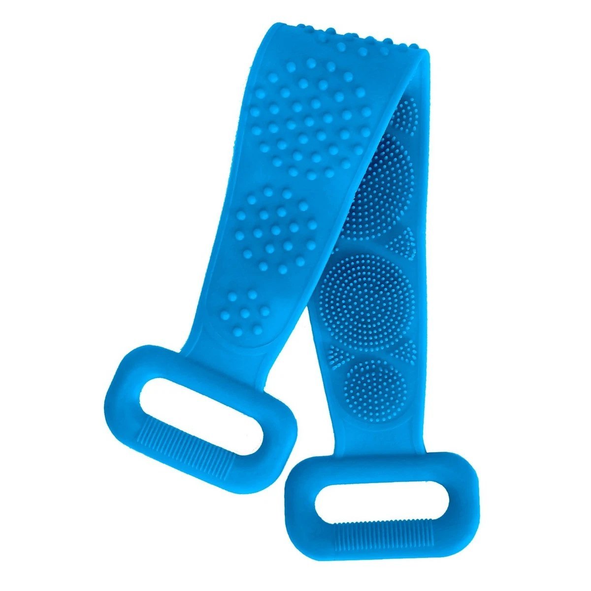 CEPILLO EXFOLIANTE CORPORAL DE SILICONA PARA LA DUCHA - COLOR CELESTE